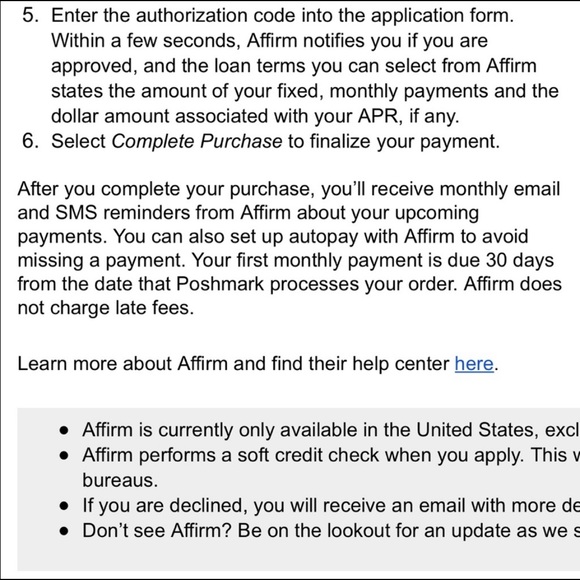 Use Affirm with $200 or more in Poshmark purchases - Picture 5 of 5